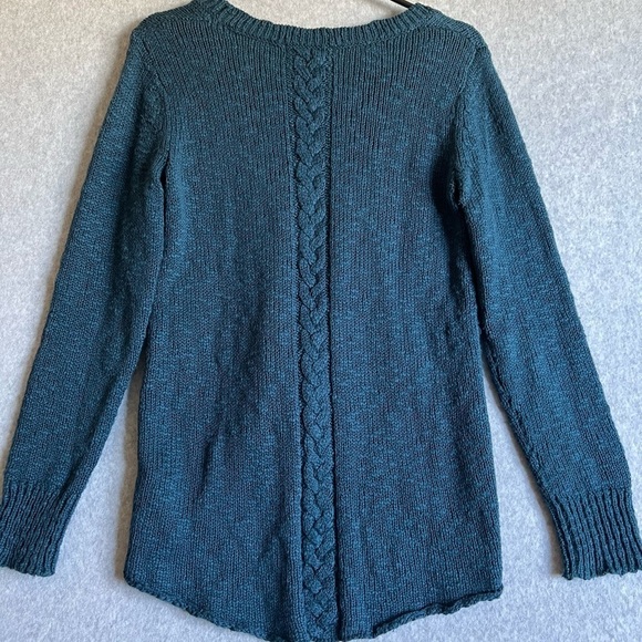 Cabi Women’s #470 Small Textured Cable  Sleeve Blue Shirt Knit - Picture 6 of 6